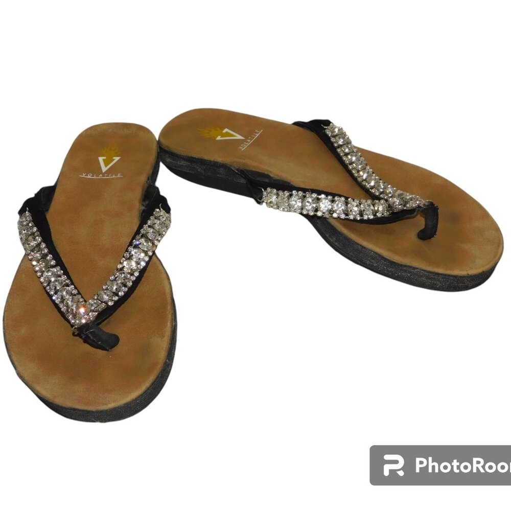 Volatile Flip Flop Bling Rhinestone Sandals
